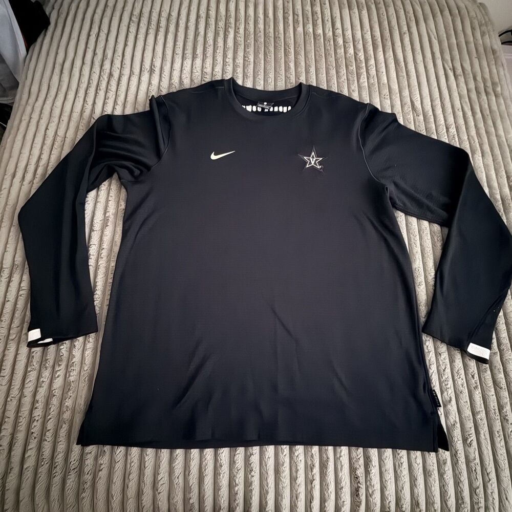 Nike Vanderbilt Commodores Dri-FIT Star V Long Sleeve Shirt Black Men’s L